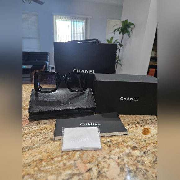 CHANEL Dress Rectangle Sunglasses/frame Ref. 5435A C622/S6 Italy - Picture 1 of 6